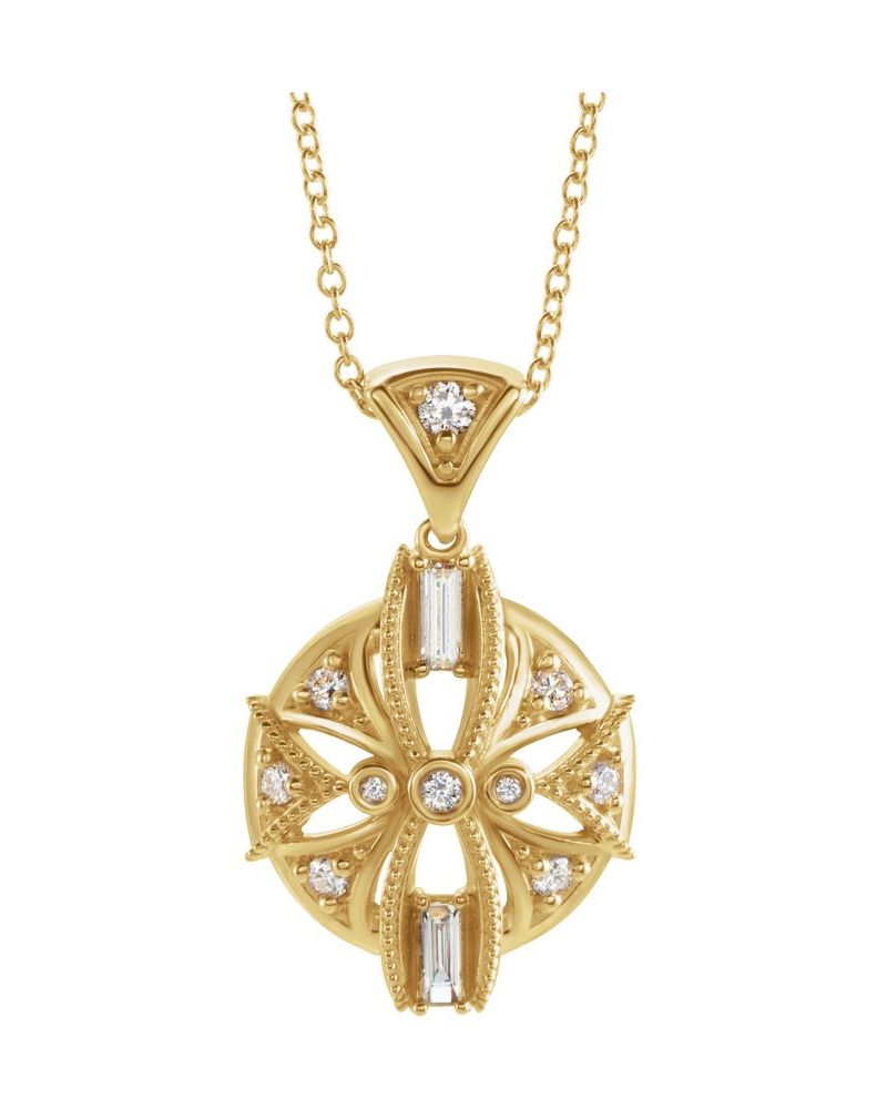 Colar Vintage em Ouro 14k com Diamantes Naturais – Modelo 2