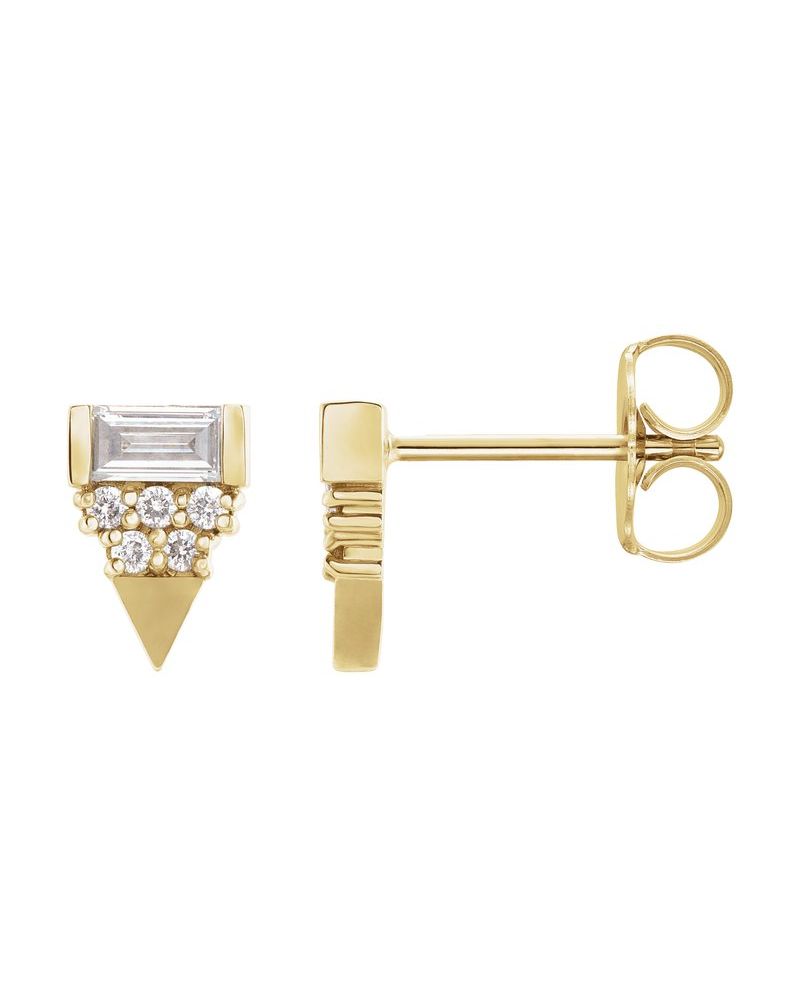 Brinco Geométrico em Ouro 14k com Diamantes Naturais – Modelo 7