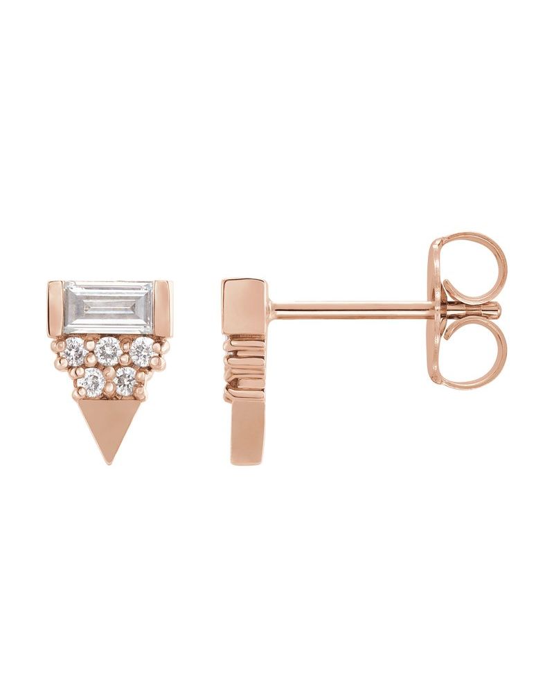 Brinco Geométrico em Ouro 14k com Diamantes Naturais – Modelo 7