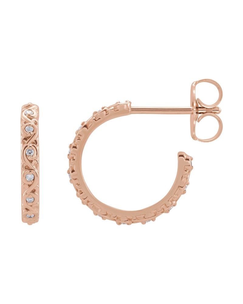 Brinco de Aro Escultural em Ouro 14k com Diamantes Naturais