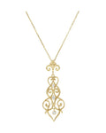 Colar Flor-de-lis em Ouro 14k com Diamantes Naturais – Modelo 6