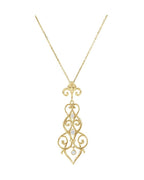 Colar Flor-de-lis em Ouro 14k com Diamantes Naturais – Modelo 6