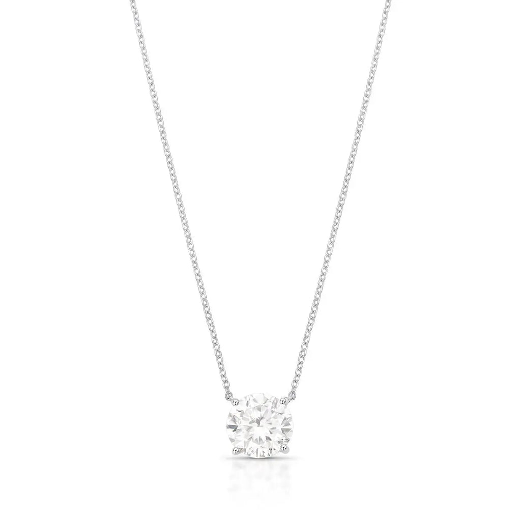 Colar de Prata 925 com Pedra Redonda Moissanite 10mm