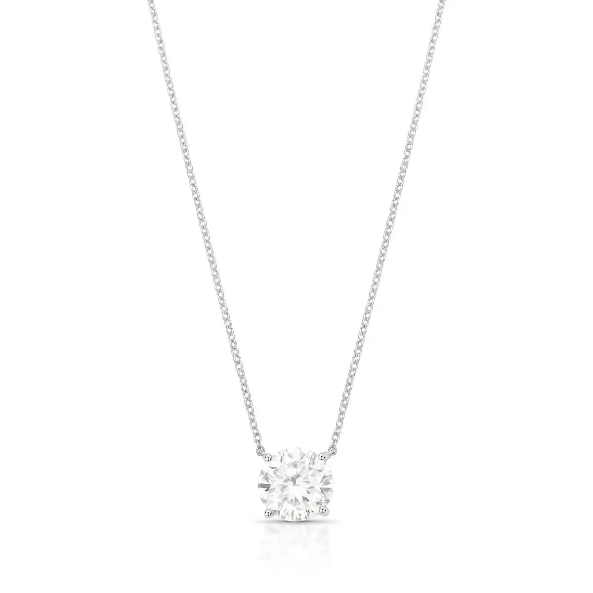 Colar de Prata 925 com Pedra Redonda Moissanite 10mm