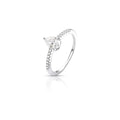 Anel de Prata 925 de Gota em Pedra Moissanite 5x7mm