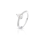 Anel de Prata 925 de Gota em Pedra Moissanite 5x7mm