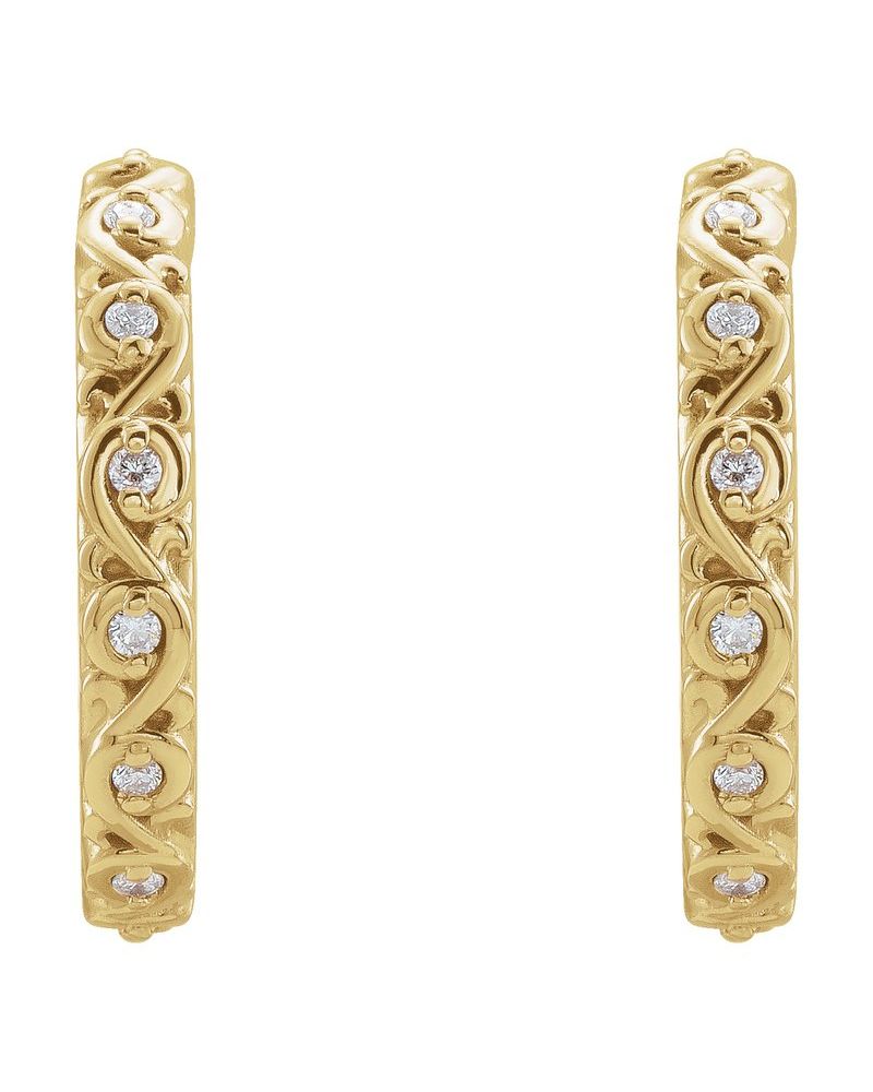 Brinco de Aro Escultural em Ouro 14k com Diamantes Naturais