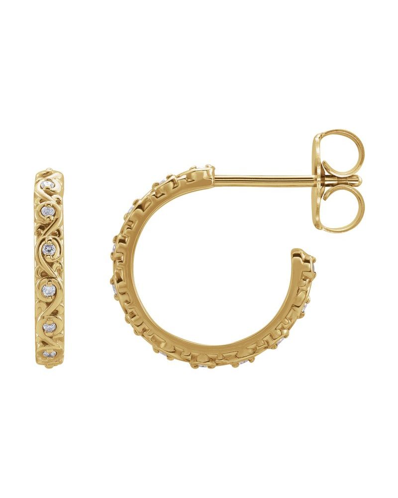 Brinco de Aro Escultural em Ouro 14k com Diamantes Naturais