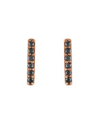 Brinco Barra em Ouro 14k com Diamantes Negros