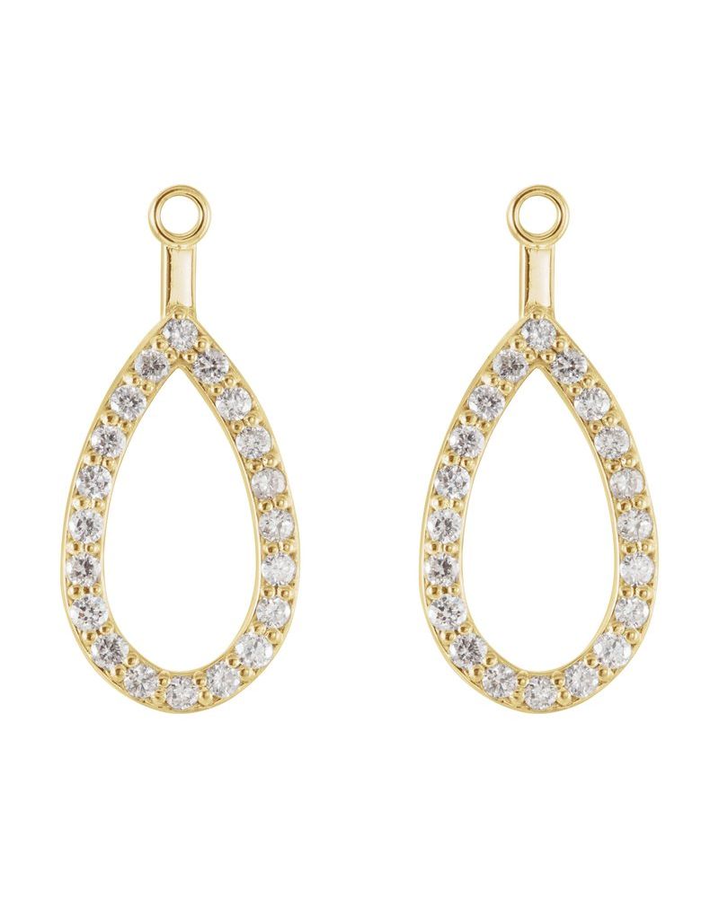Jaqueta para Brinco Gota em Ouro 14k com Diamantes Naturais