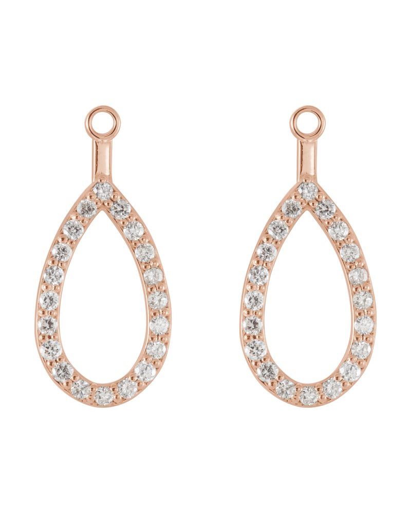Jaqueta para Brinco Gota em Ouro 14k com Diamantes Naturais
