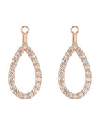 Jaqueta para Brinco Gota em Ouro 14k com Diamantes Naturais