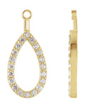 Jaqueta para Brinco Gota em Ouro 14k com Diamantes Naturais