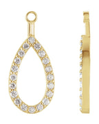 Jaqueta para Brinco Gota em Ouro 14k com Diamantes Naturais