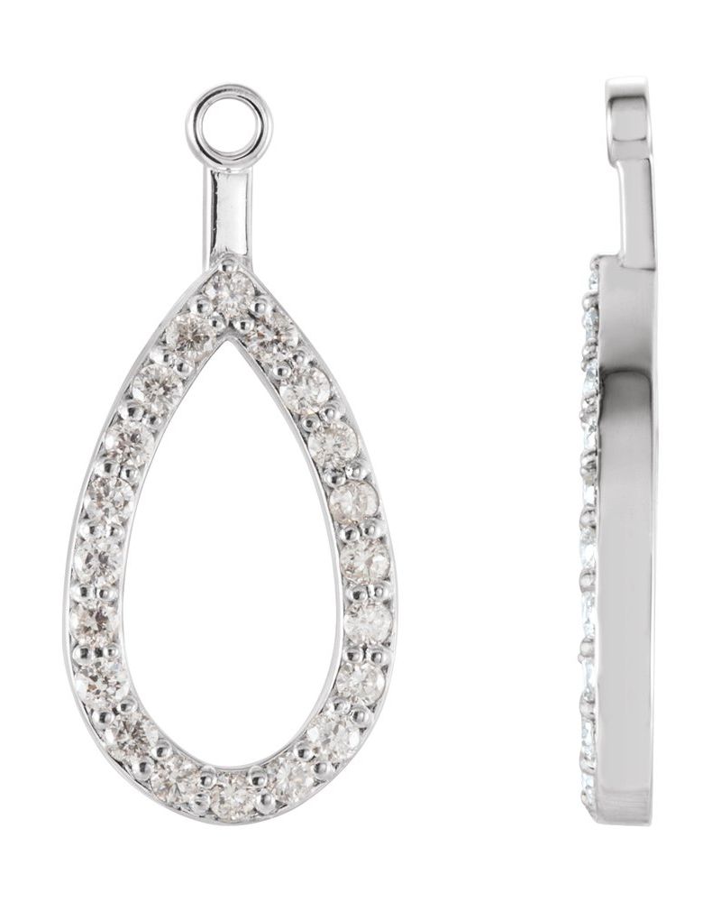Jaqueta para Brinco Gota em Ouro 14k com Diamantes Naturais
