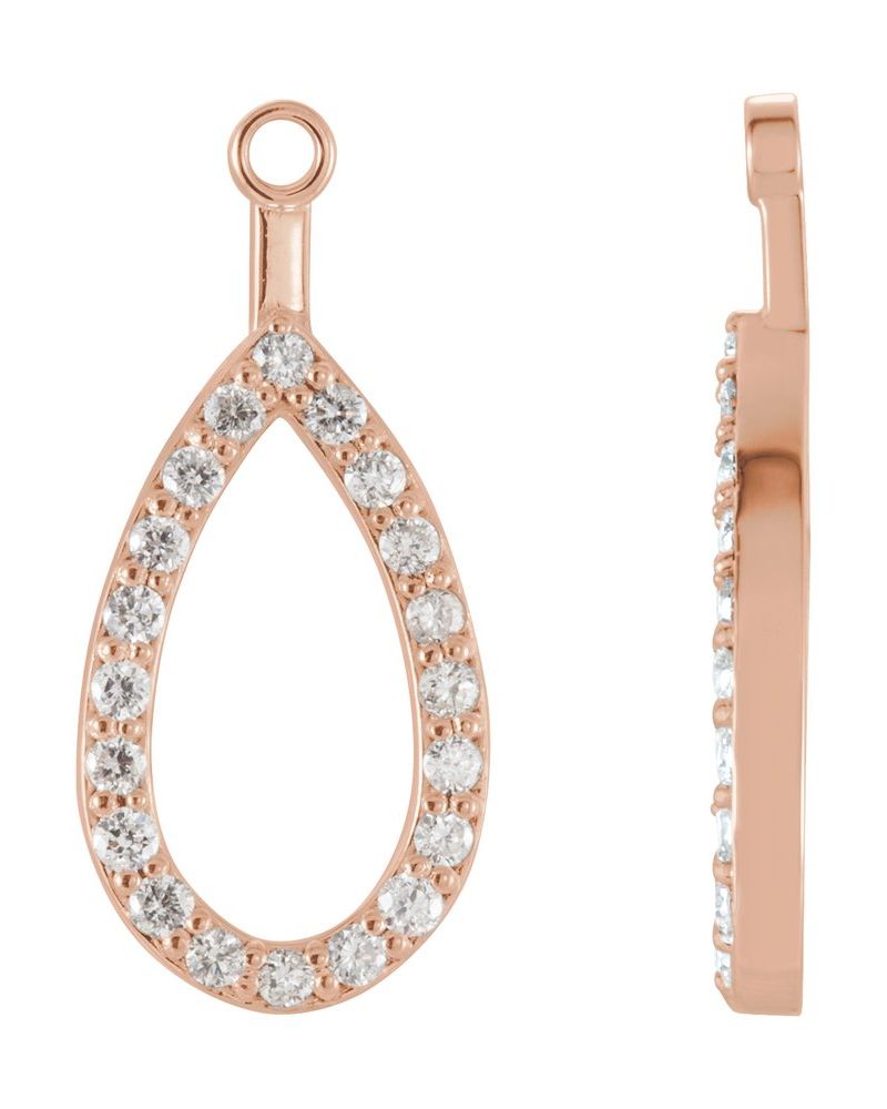 Jaqueta para Brinco Gota em Ouro 14k com Diamantes Naturais
