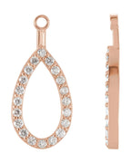 Jaqueta para Brinco Gota em Ouro 14k com Diamantes Naturais