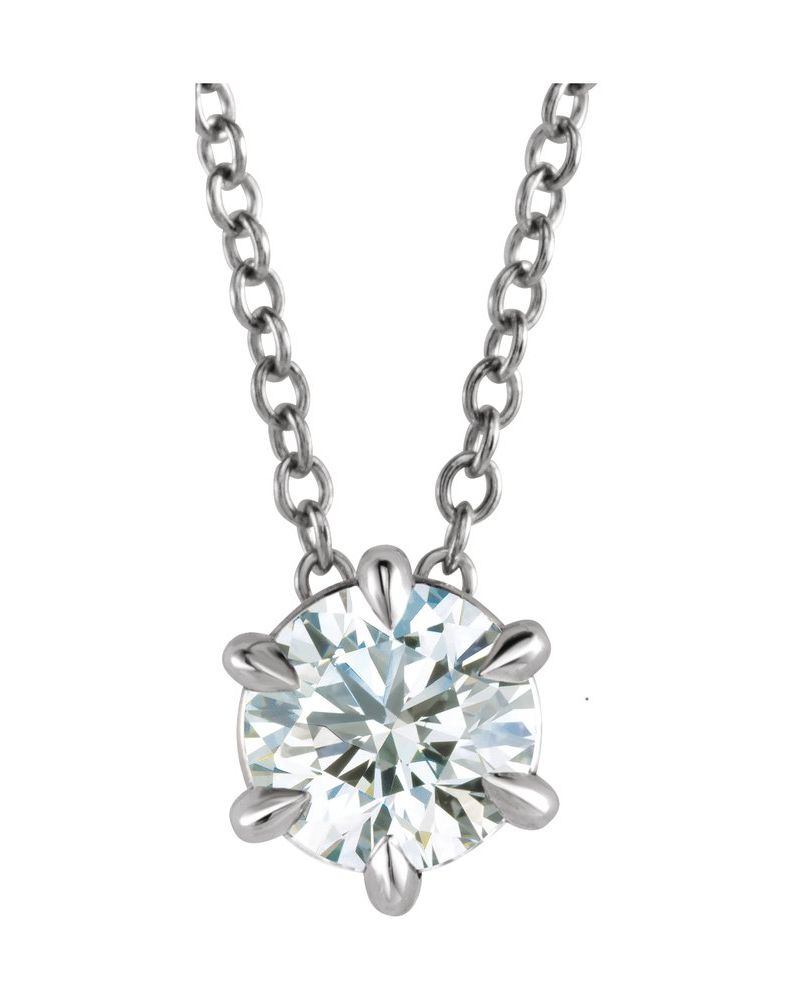 Colar Solitário em Ouro 14k com Diamantes de Laboratório – Modelo 3