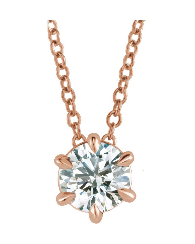 Colar Solitário em Ouro 14k com Diamantes de Laboratório – Modelo 3
