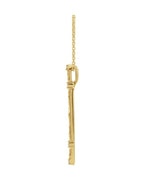 Colar Barra Vintage em Ouro 14k com Diamantes Naturais