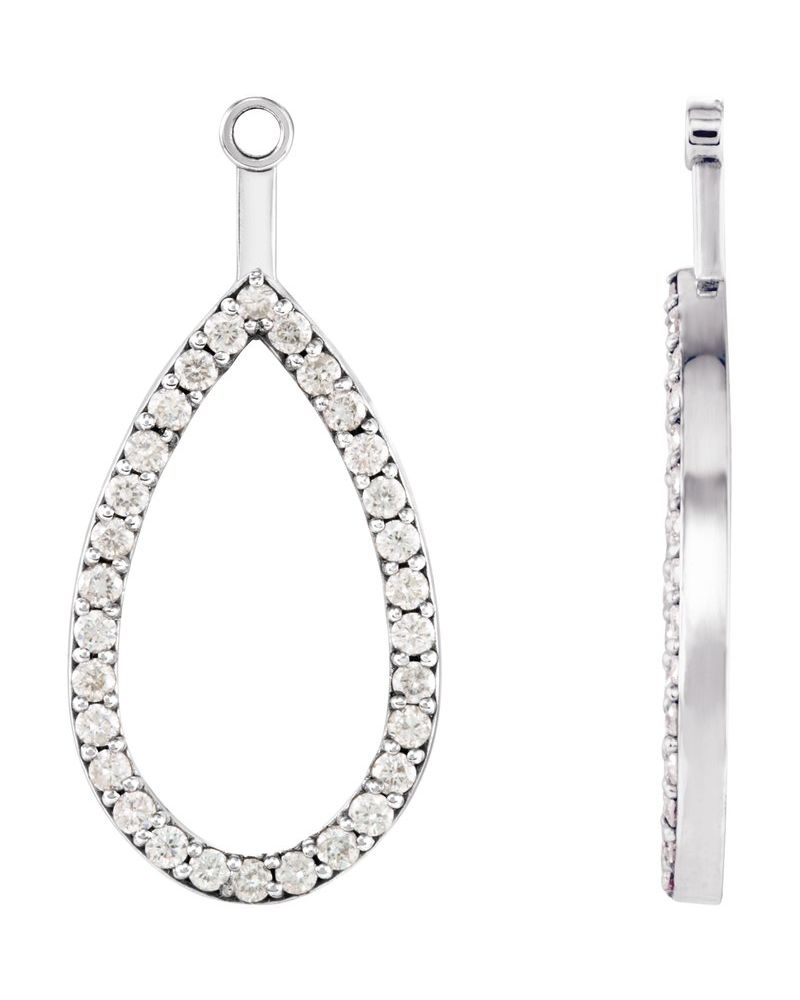 Jaqueta para Brinco Gota em Ouro 14k com Diamantes Naturais
