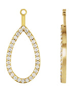 Jaqueta para Brinco Gota em Ouro 14k com Diamantes Naturais
