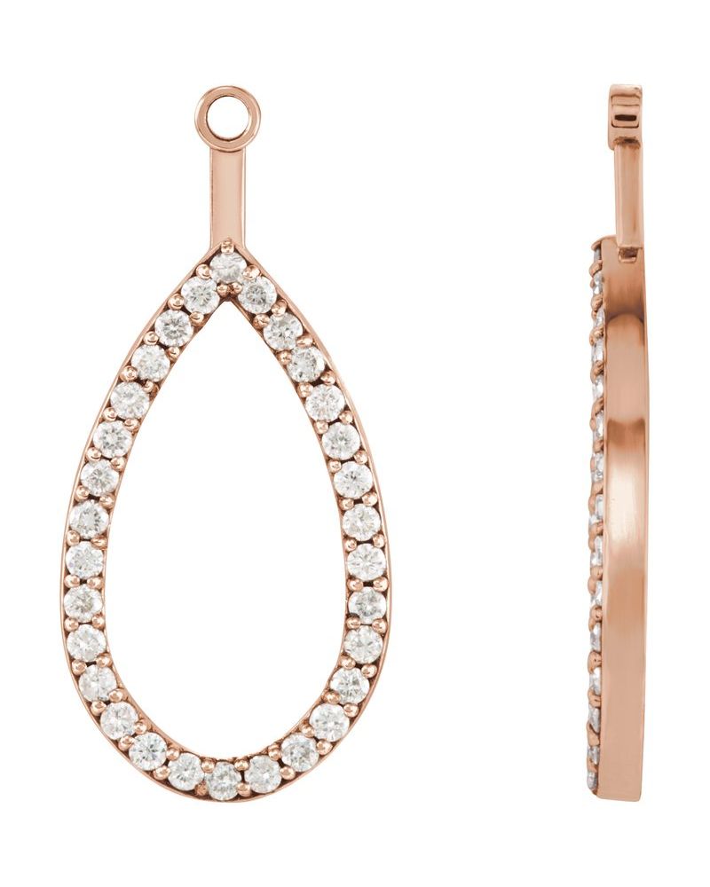 Jaqueta para Brinco Gota em Ouro 14k com Diamantes Naturais