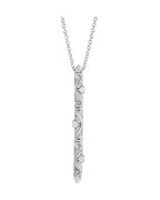 Colar Barra Vintage em Ouro 14k com Diamantes Naturais