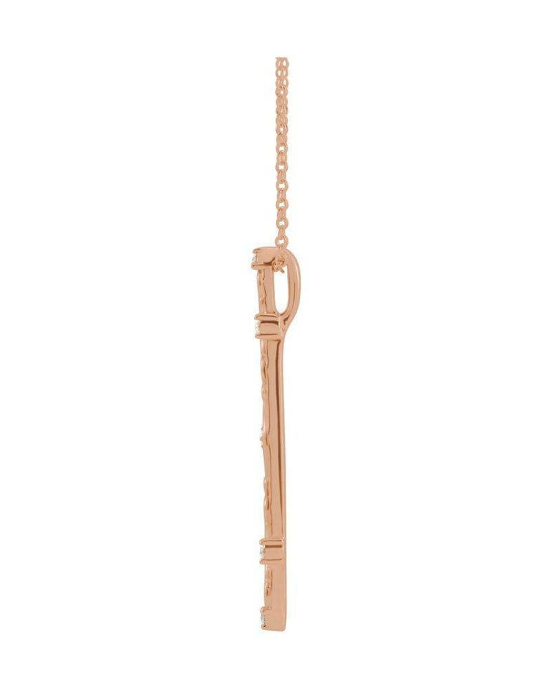 Colar Barra Vintage em Ouro 14k com Diamantes Naturais