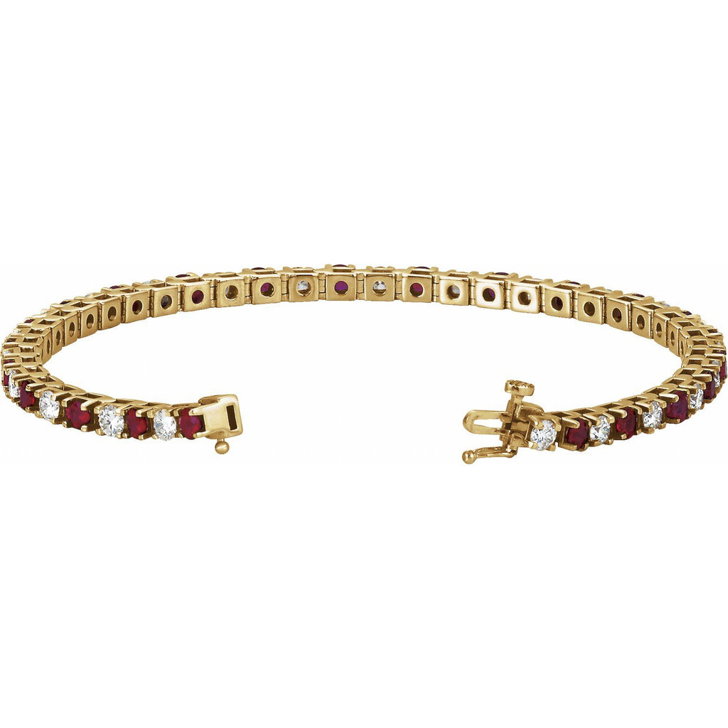 Pulseira riviera rubi – Ouro Amarelo 14k