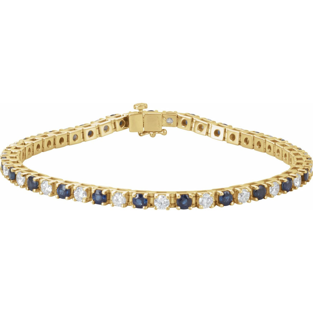 Pulseira riviera safira – Ouro Amarelo 14k