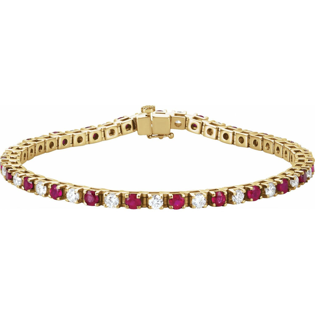Pulseira riviera rubi – Ouro Amarelo 14k
