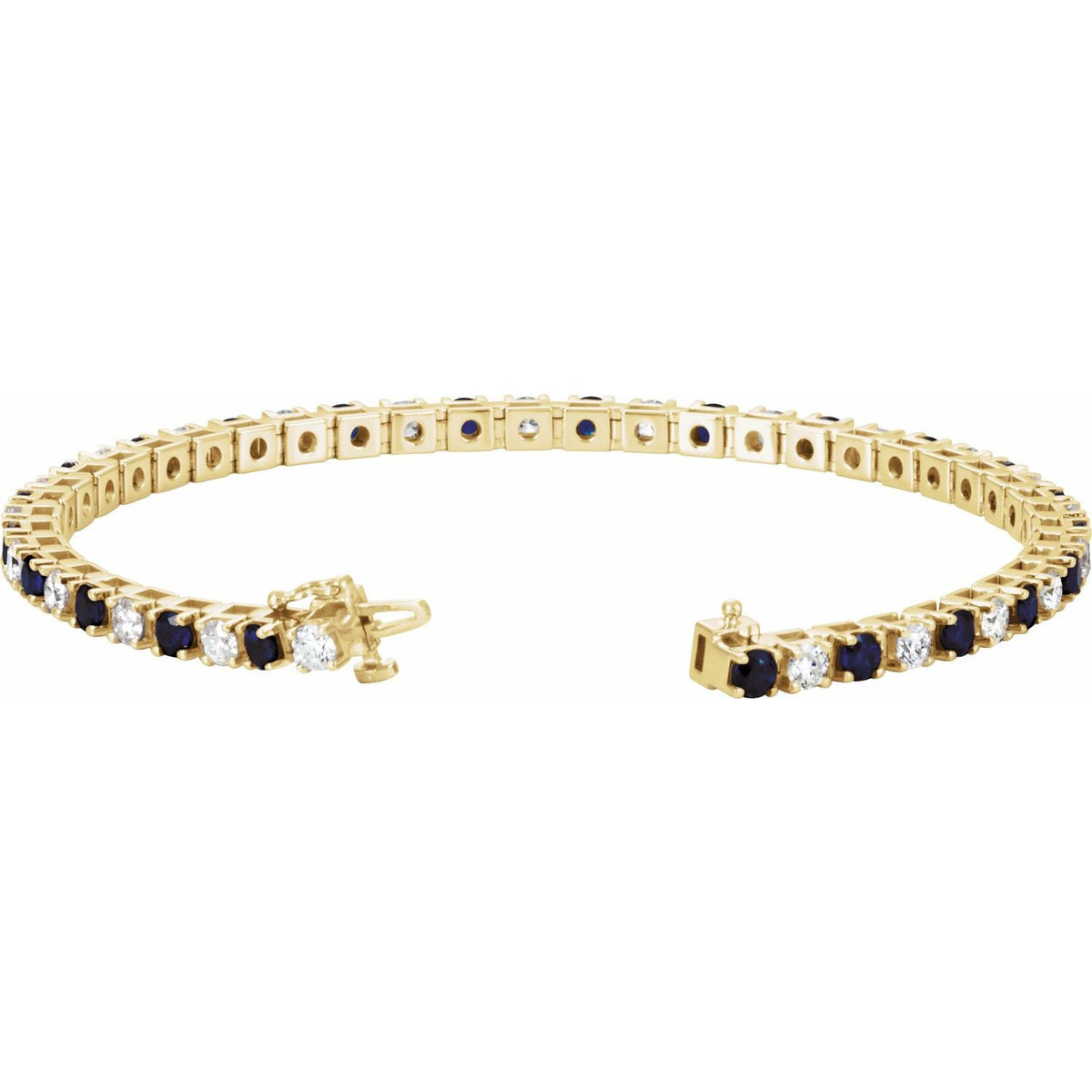 Pulseira riviera safira – Ouro Amarelo 14k