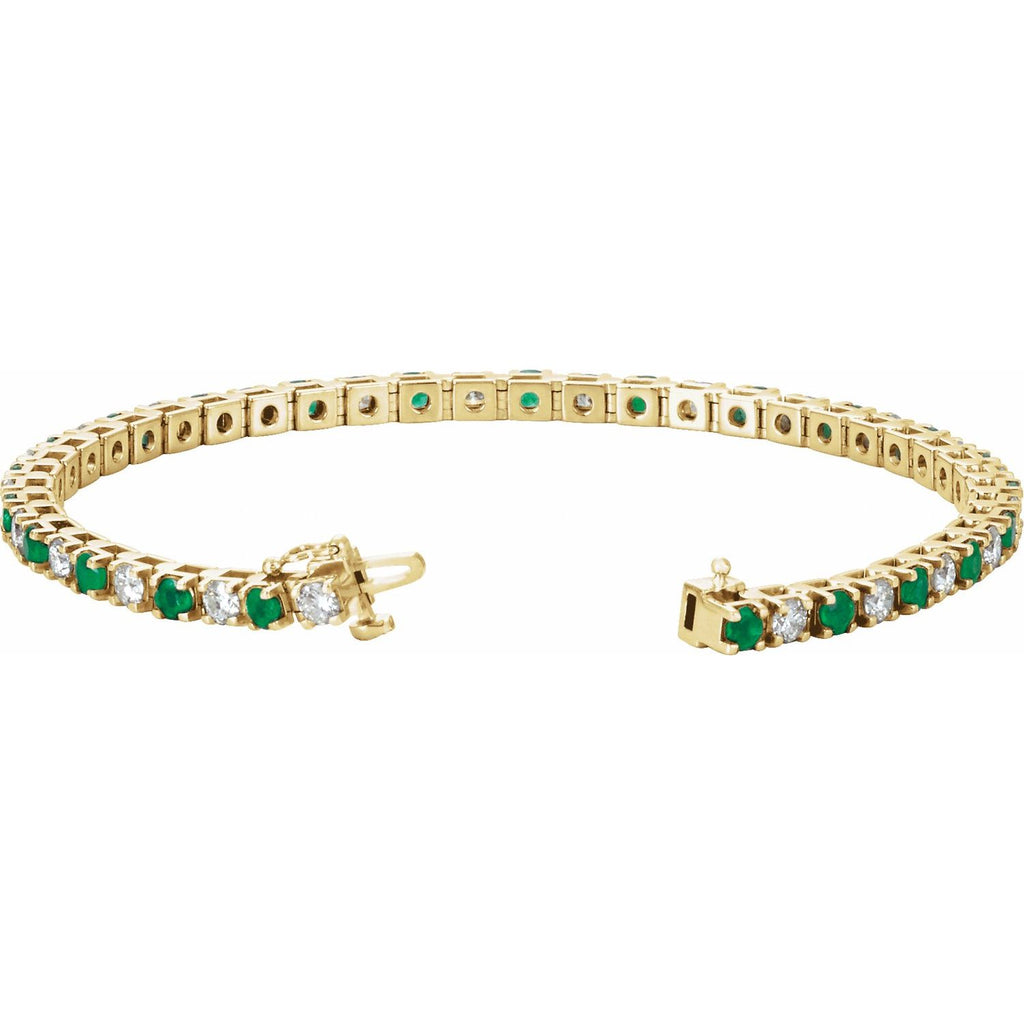 Pulseira riviera esmeralda – Ouro Amarelo 14k