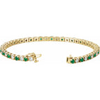 Pulseira riviera esmeralda – Ouro Amarelo 14k