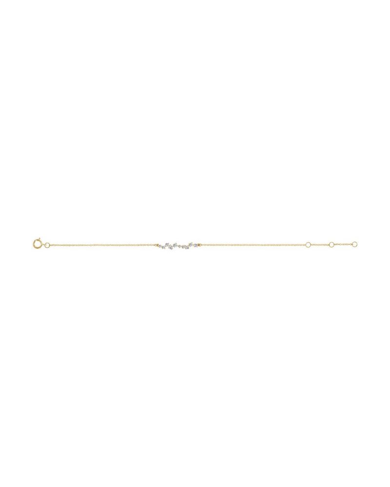 Pulseira Barra Cravejada em Ouro 14k com Diamantes Naturais