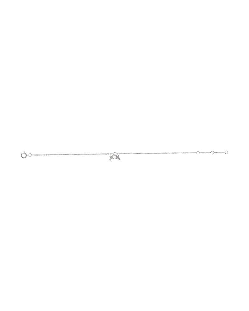 Pulseira Ajustável Cruz em Ouro 14k com Diamantes Naturais