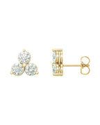 Brinco Trio em Ouro 14k com Diamantes Naturais – Amarelo 14k, 0,25 ct