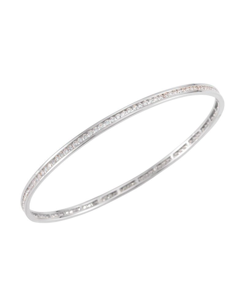 Bracelete Rígido Cravejado Empilhável em Ouro 14k com Diamantes Naturais