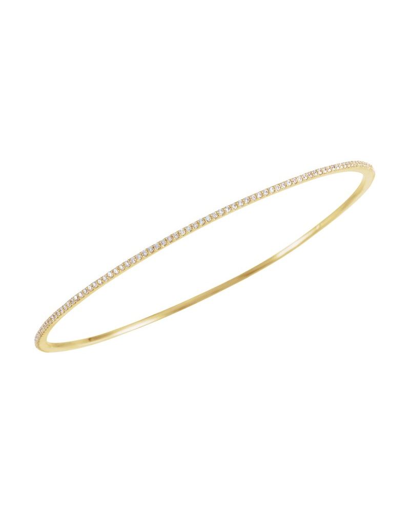 Bracelete Rígido Cravejado em Ouro 14k com Diamantes Naturais – Modelo 4