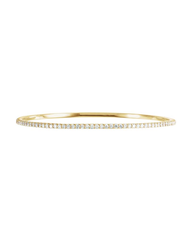 Bracelete Rígido Cravejado em Ouro 14k com Diamantes de Laboratório – Modelo 3
