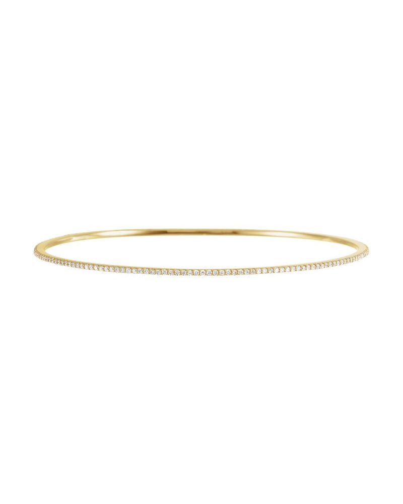 Bracelete Rígido Cravejado em Ouro 14k com Diamantes de Laboratório – Modelo 3