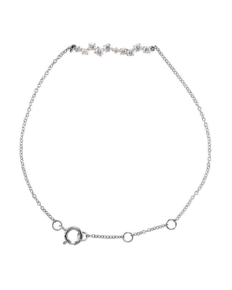 Pulseira Barra Cravejada em Ouro 14k com Diamantes Naturais