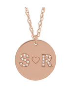 Colar Personalizado do Casal Iniciais em Ouro 14k com Diamantes Naturais