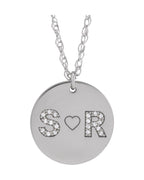 Colar Personalizado do Casal Iniciais em Ouro 14k com Diamantes Naturais