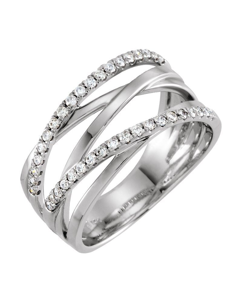 Anel Entrelaçado em Ouro 14k com Diamantes Naturais – Modelo 28