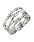 Anel Entrelaçado em Ouro 14k com Diamantes Naturais – Modelo 28