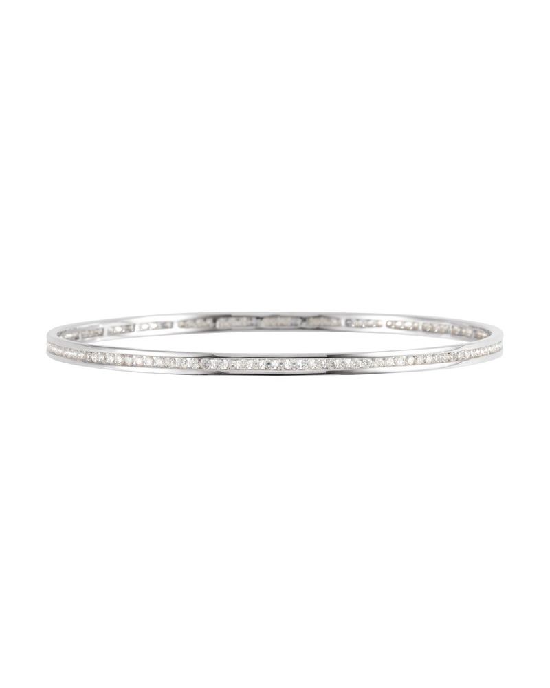 Bracelete Rígido Cravejado Empilhável em Ouro 14k com Diamantes Naturais