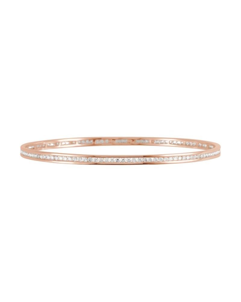 Bracelete Rígido Cravejado Empilhável em Ouro 14k com Diamantes Naturais