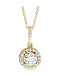 Colar Halo em Ouro 14k com Diamantes de Laboratório – Modelo 2